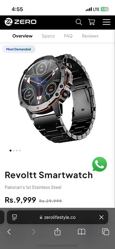 Zero Revoltt Smartwatch (Box Pack) 2