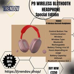 TRENDOV

P9 Wireless Bluetooth Headphones