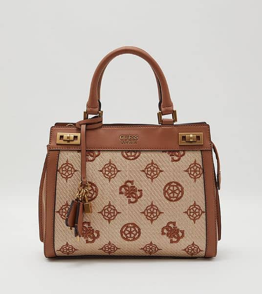 Guess Katey Logo Detailed Luxury Satchel 1