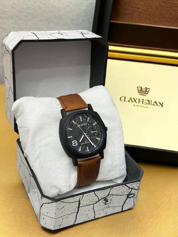 Man leather Strap Watch 1