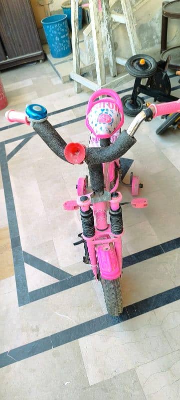 kids baby girl bicycle pink color very less used 4