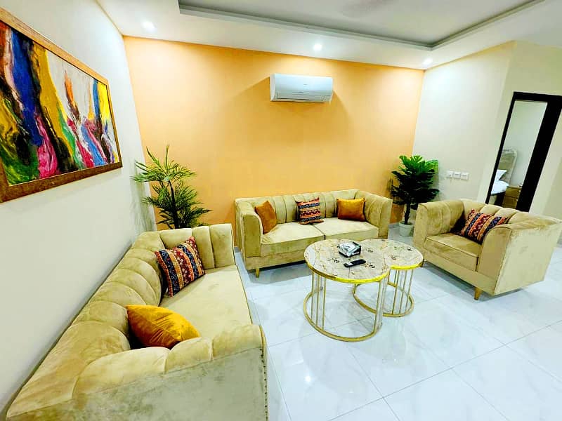 Luxury Fully Furnished 2 Bed Apartment Available for Rent in Zameen Opal main rewind road Lahore 4