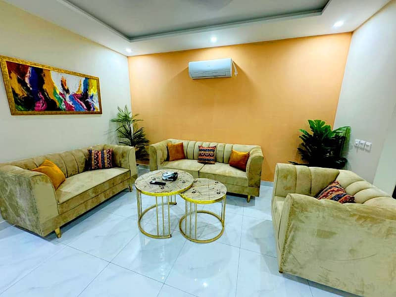 Luxury Fully Furnished 2 Bed Apartment Available for Rent in Zameen Opal main rewind road Lahore 5