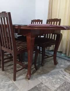 wood dining table with 6 chairs