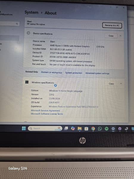 Hp 15s-eq2322AU (16gb ram 512 gb ssd) 5