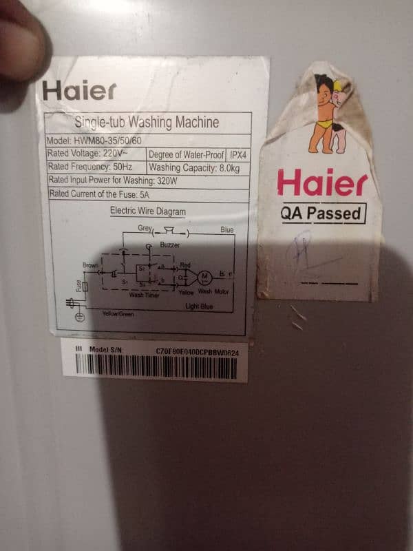 Haier washing machine 7