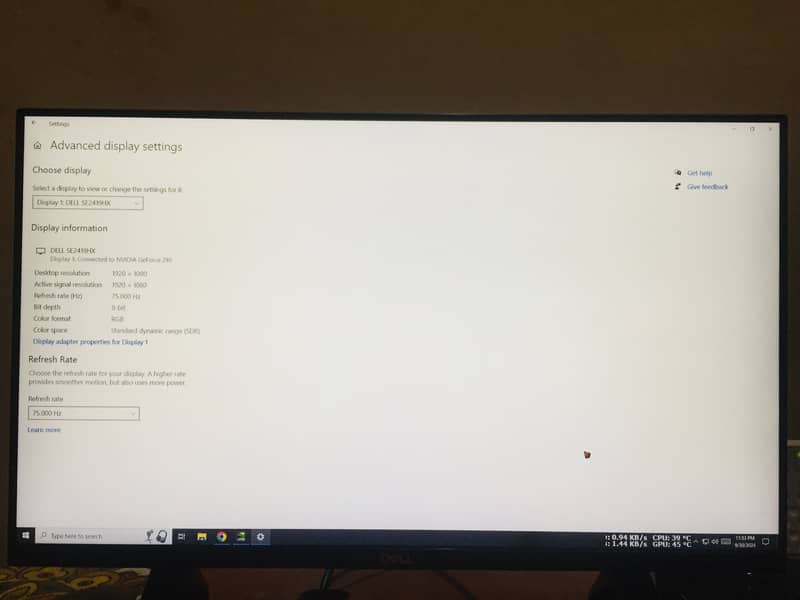 Dell 24 inch Bezeless 75hz IPS Gaming Monitor Glossy 2020 Model 4