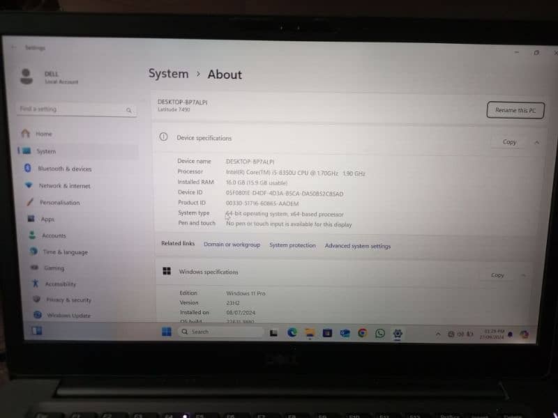 Dell Laptop i5 8th Generation 3