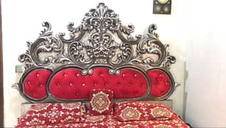 Bed / king size bed / bed dressing side table /poshish bed / brass bed