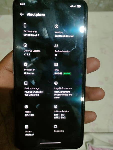 OPPO RENO 2F 8+3 11GB RAM 128GB DUAL PTA 3