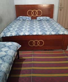 Double Wooden Bed Set 0