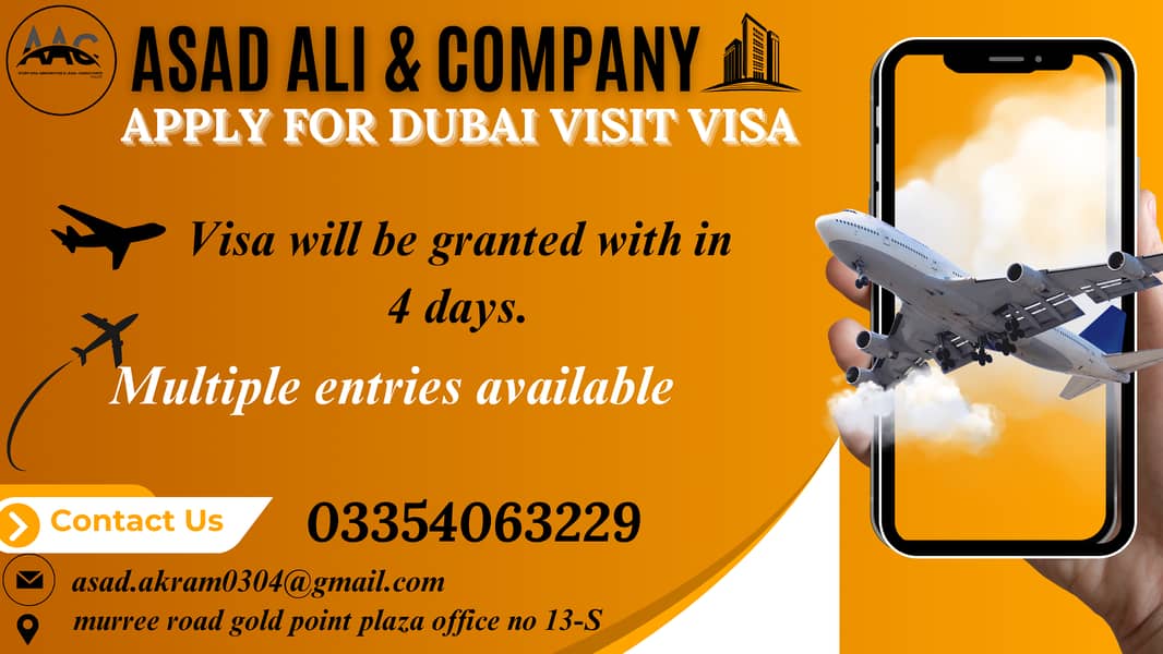 Dubai Visit Visa| Visa Service |Dubai Visa Service In Lahore 0