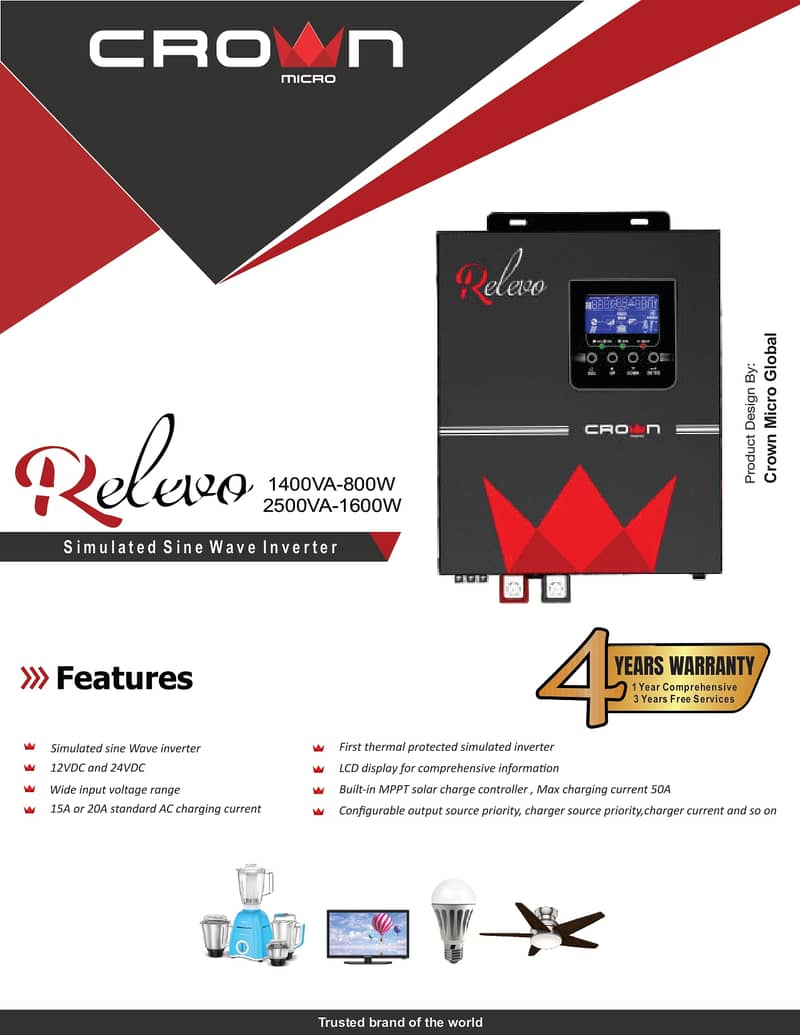 Crown Revelo 1400VA-800W Off Grid Solar Inverter 10