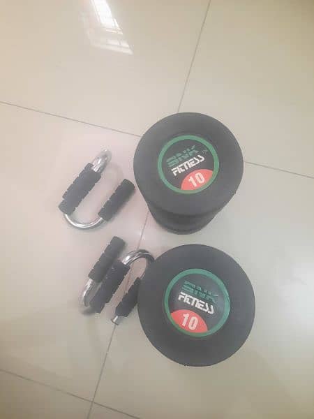 10kg Dumbbells pair with pushup stand 0