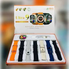 Ultra 9 watch || 7 in 1 Straps || with Case & Charger