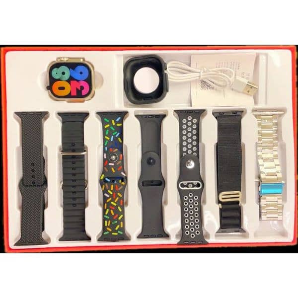 Ultra 9 watch || 7 in 1 Straps || with Case & Charger 2