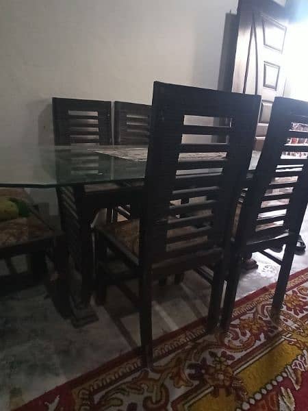 Dinning table and Six Chair For Sale Condition Used Price 15 thousand 1