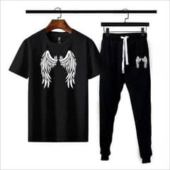 2 pcs men's cotton jersey printed track suit