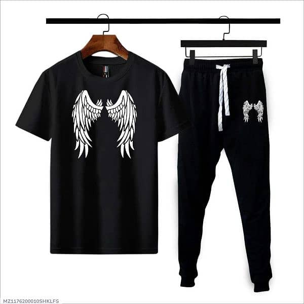 2 pcs men's cotton jersey printed track suit 4