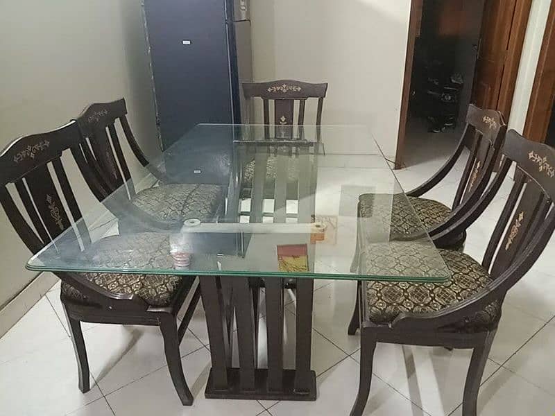 X shaped dining table with 5 chairs 2