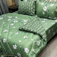 6 PCS MIX COTTON PRINTED RAZAI SET GREEN COLOUR