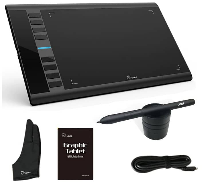 Ugee M708 Upgraded Graphics Drawing Tablet Board with Battery-free Pas 4