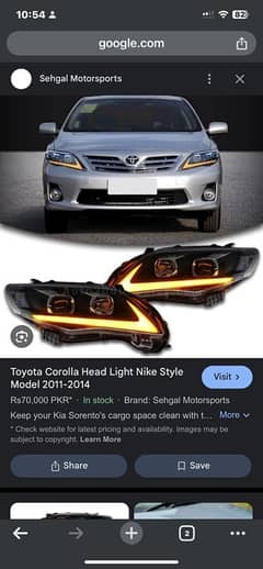 Corolla 2010 -11 head light for sale