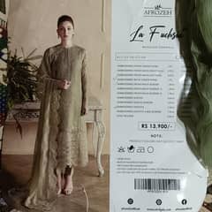 Afrozeh Brand New Unstitched Bridal Wedding Dressing