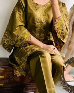 2 piece women khadi net suit