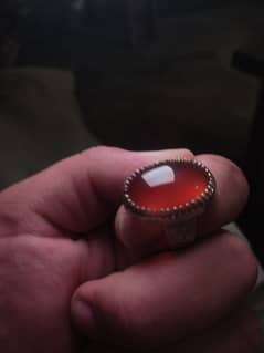 Natural Yemeni Aqeeq Stone Ring 0