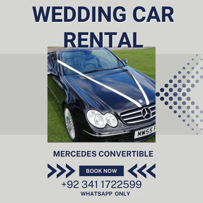 Luxury Wedding Car Rental Mercedes Convertible - Lahore only 3