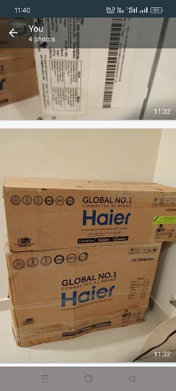 Haier ac new 2month used box pak 0