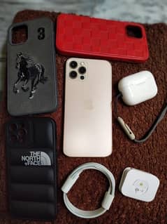 Iphone 12 Pro FU (not JV) with Airpods Pro 2nd gen and 3 Cases 0