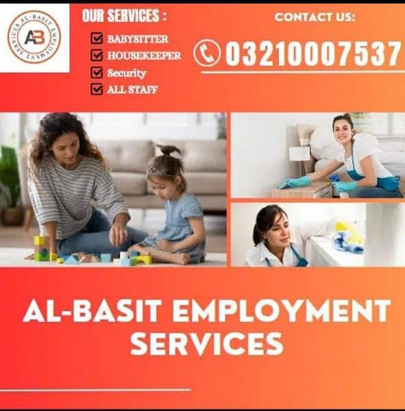 House maid babysitter cook helper male and female staff 03210007537 1