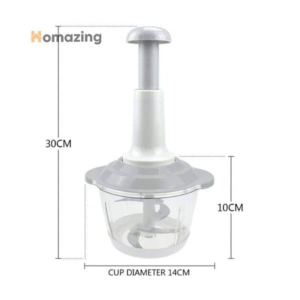 Manual Food Chopper, 1500ML Chopper with 3 Stainless Steel Blades 6