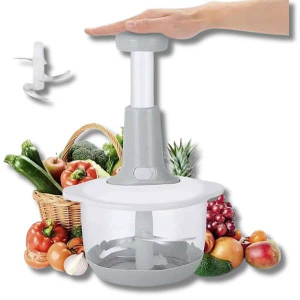 Manual Food Chopper, 1500ML Chopper with 3 Stainless Steel Blades 7