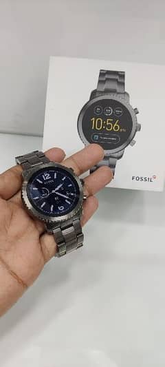 Fossil Q Explorist TRA stainless steel gunmetal colors 100% original