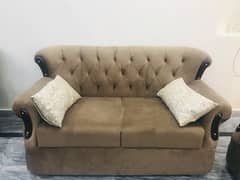 6 seater sofa set + 2 wooden chairs