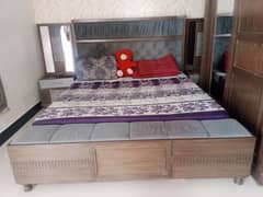 3 pc set Bed side table Almari dressing table  plus Dura foam mattress