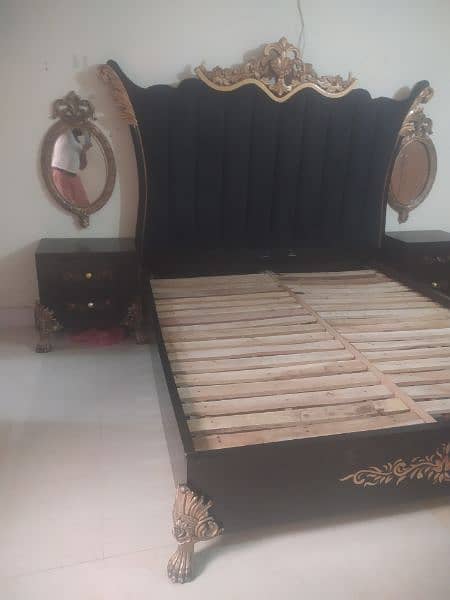 double bed for sale velvet black 1