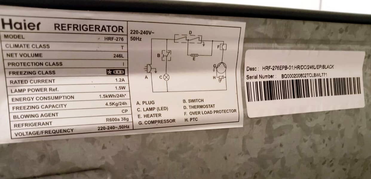 Haier Refrigerator HRF-276EPB 6