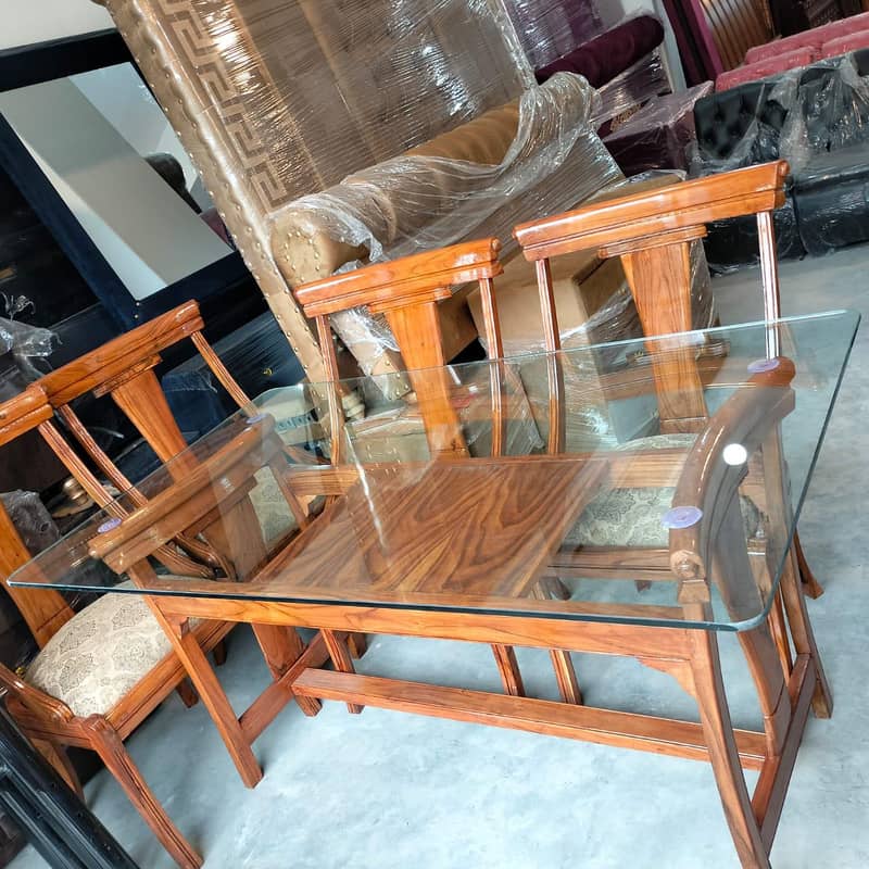 6 Seater Dining Table / Wooden Dining table / 6 Chairs / Table 2