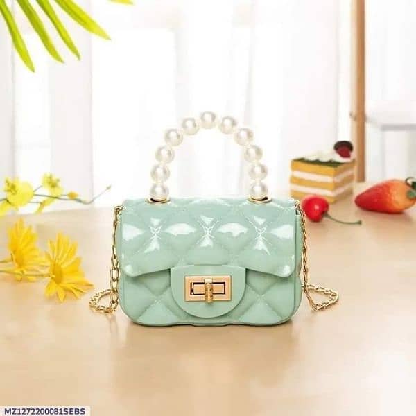 girls plastic quilted hand bag 0