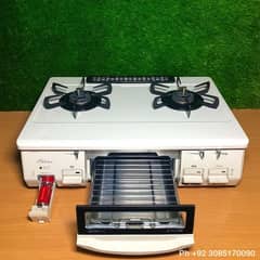 Original japani 2 Burnar gas stoves plus gas grill oven