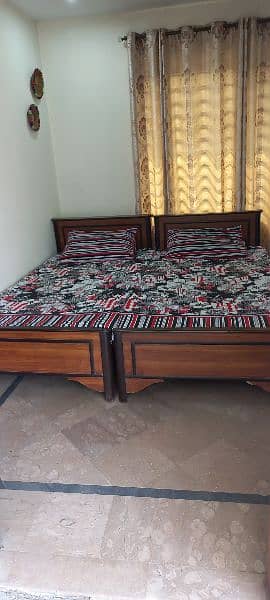 2 Single Beds with Mattress & Side Tables 3