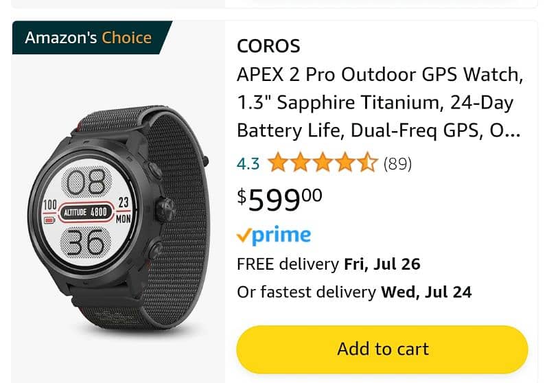 COROS APEX 2 PRO Condition 10/10 2