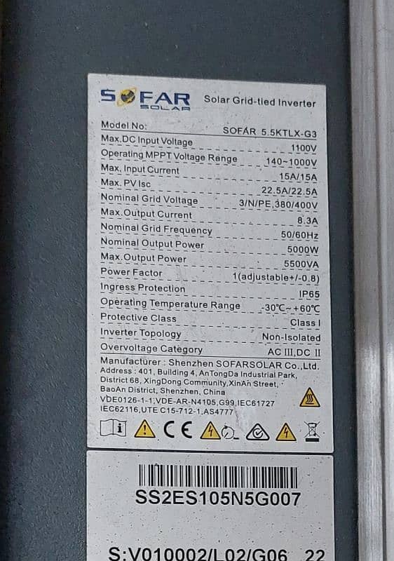 **Sofar On-Grid Inverter High-Efficiency Solar Inverter* 2