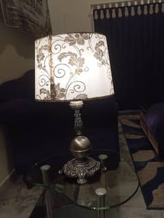 2 Table Lamps with glass table for sale