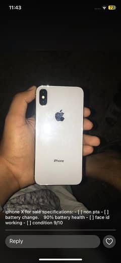 Iphone X for sale 9/10 condition 0