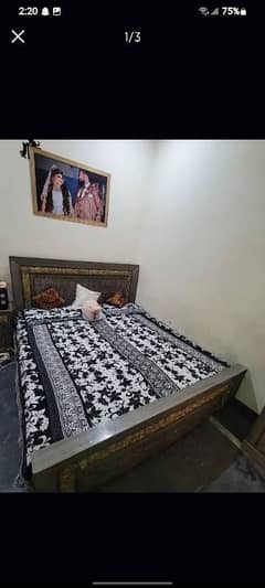 king size bed with two side tables solid quality